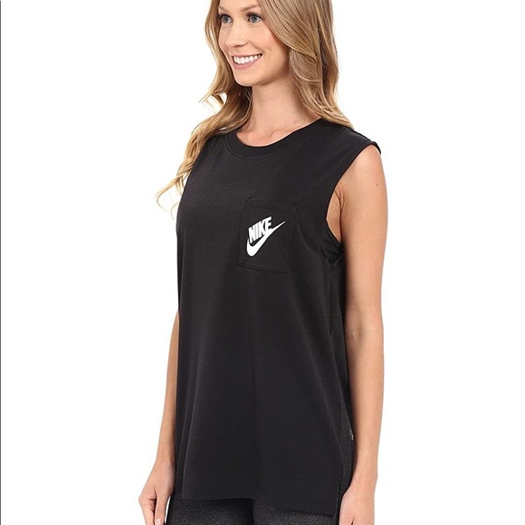 Nike Colorblock Muscle Tank Top Black & White XS - Picture 11 of 12